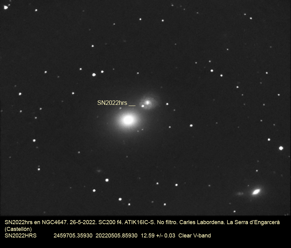 Supernova SN2022hrs en la galáxia ngc4647